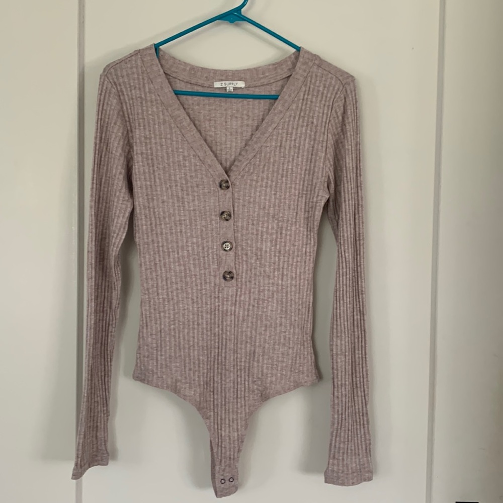 Z Supply Ribbed Bodysuit. Size Large.